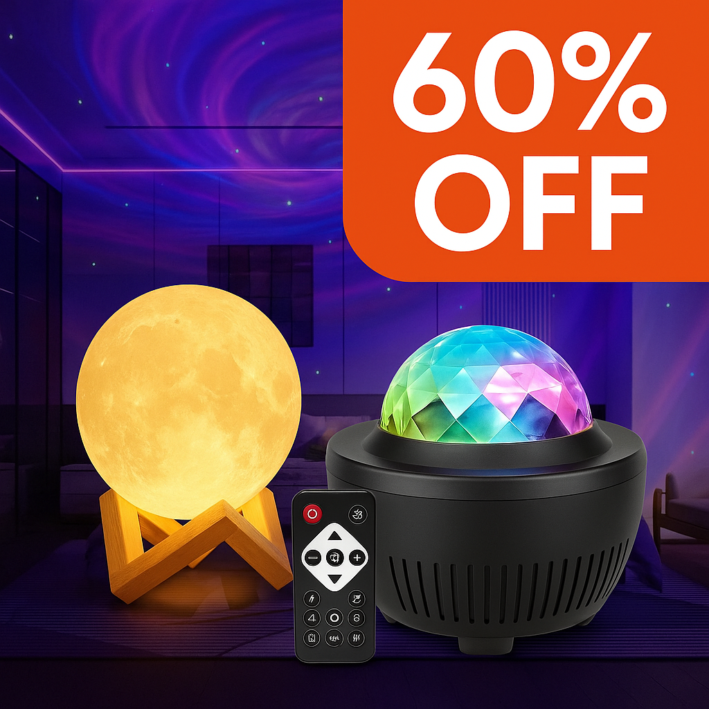 Glow-up Bundle - 60% OFF + Free Shipping (LED Galaxy Light,LED Moon Lamp)[🇺🇸US Shipping 3-5days]