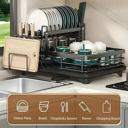 DryEase™ 2-Tier Dish Drying Rack – Clean Space, Smart Storage[🇺🇸US Shipping 3-5days]