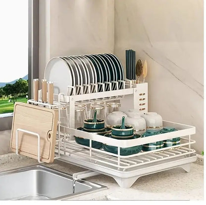 DryEase™ 2-Tier Dish Drying Rack – Clean Space, Smart Storage[🇺🇸US Shipping 3-5days]