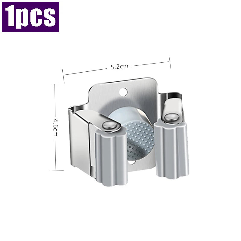 4PCS GripLock™ Stainless Steel Mop & Broom Holder – Smart Wall Organizer[🇺🇸US Shipping 3-5days]