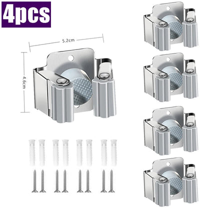 4PCS GripLock™ Stainless Steel Mop & Broom Holder – Smart Wall Organizer[🇺🇸US Shipping 3-5days]