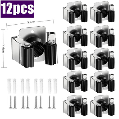 4PCS GripLock™ Stainless Steel Mop & Broom Holder – Smart Wall Organizer[🇺🇸US Shipping 3-5days]