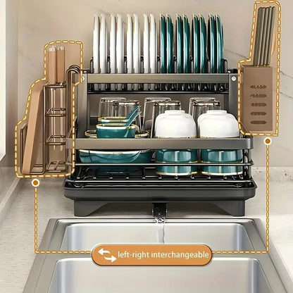 DryEase™ 2-Tier Dish Drying Rack – Clean Space, Smart Storage[🇺🇸US Shipping 3-5days]